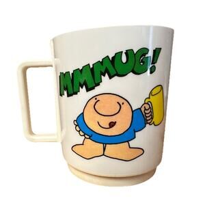 Rare Vintage Ziggy Mug Double-Sided Plastic – “Bottoms Up!” & “MMMUG!” Deka 1980